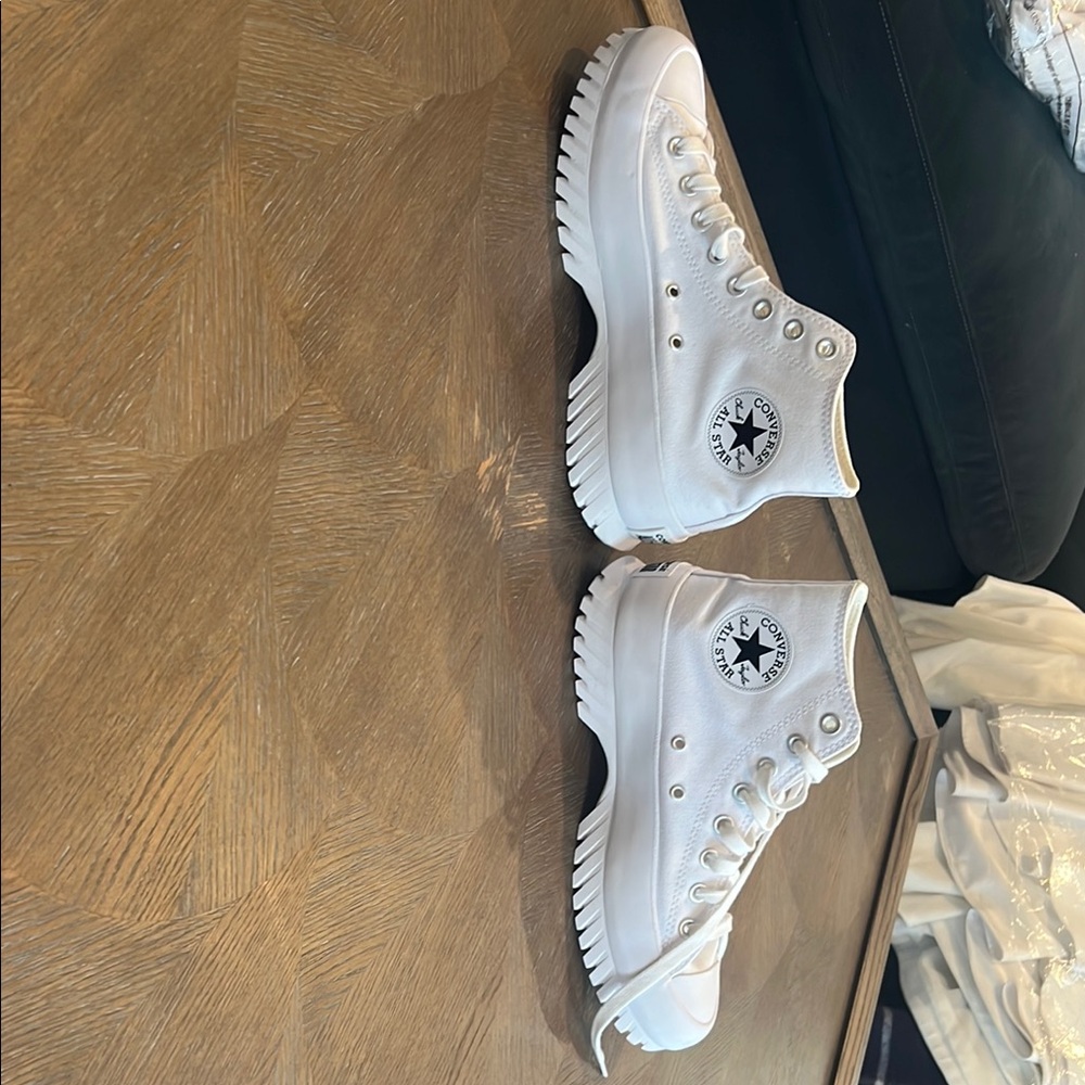 Converse All Star White Platform Sneakers